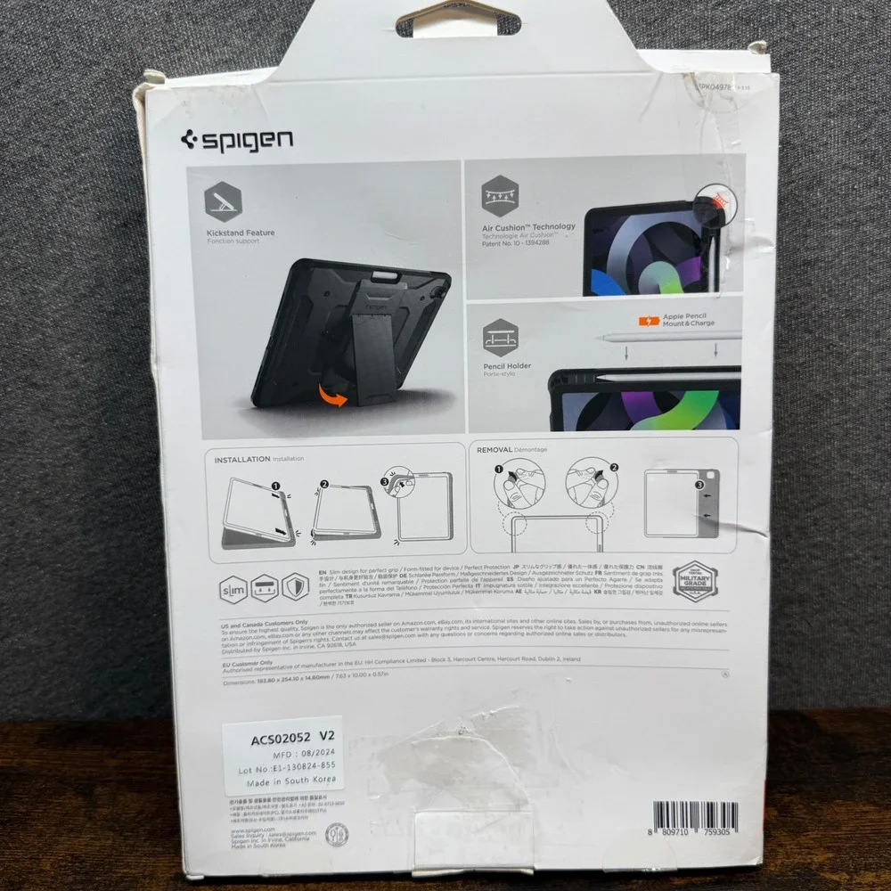 Spigen Tough Armor Pro iPad Air 11 10.9 Case Gunmetal Kickstand Heavy Duty Cover